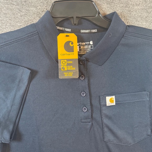 Carhartt Force Women Relaxed Fit Lightweight Pocket Polo Shirt Sz M NEW - Picture 2 of 9